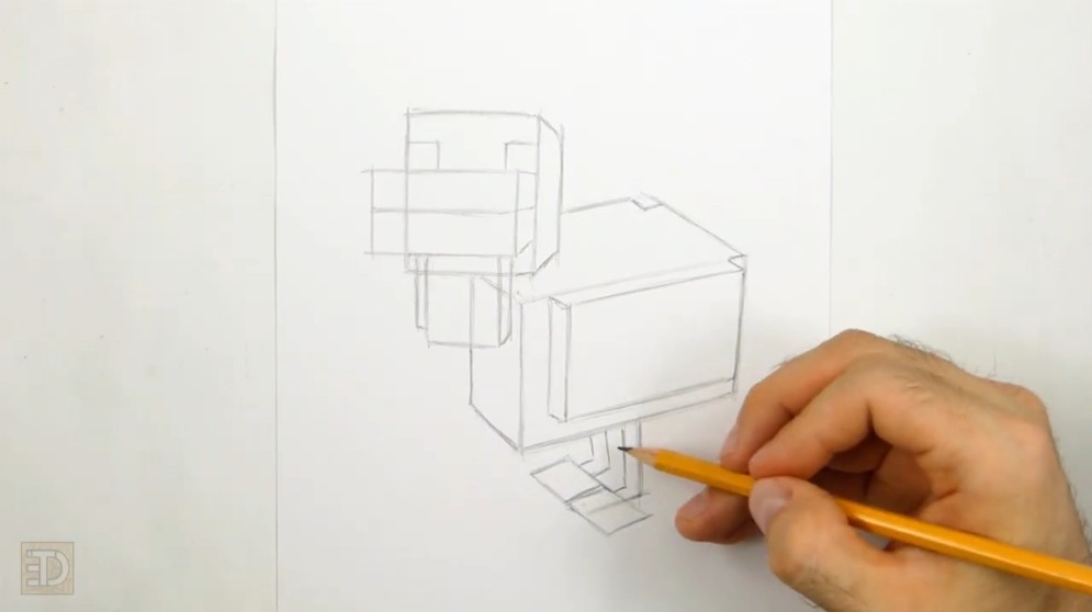 Finish Up the Sketch with More Straight Lines