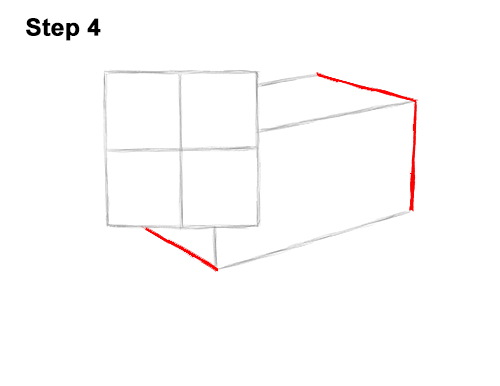 How to Draw Minecraft Pig Side View 4