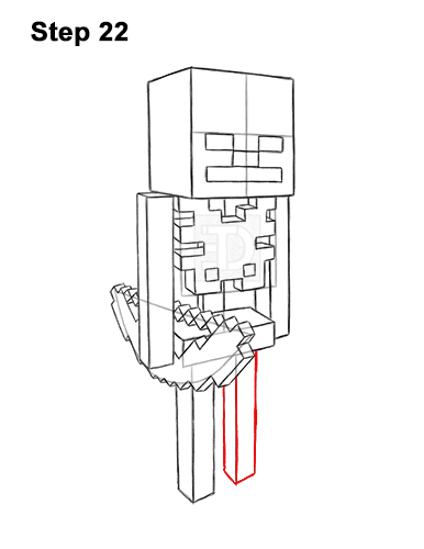 How to Draw Minecraft Skeleton Bow 22