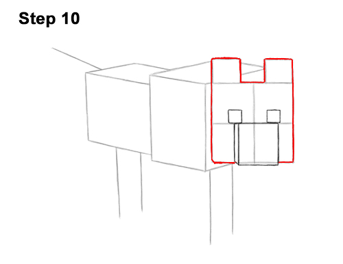 How to Draw Minecraft Dog Wolf Pet 10