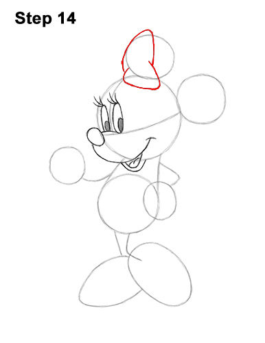 How to Draw Classic Minnie Mouse Full Body Disney 14