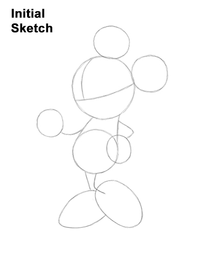 Draw Minnie Mouse Full Body Guide Lines How to Draw Classic Minnie Mouse Full Body Disney Guidelines
