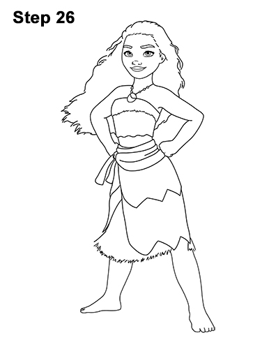 Moana Disney Drawing 26 Draw Moana Full Body Disney 26