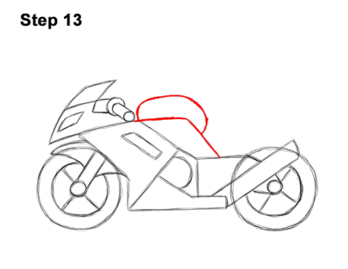 How to Draw Cartoon Sport Bike Motorcycle 13