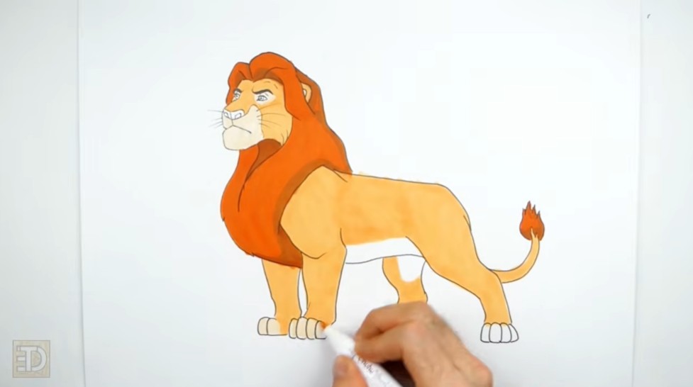 How to Draw Lion King Mufasa Color