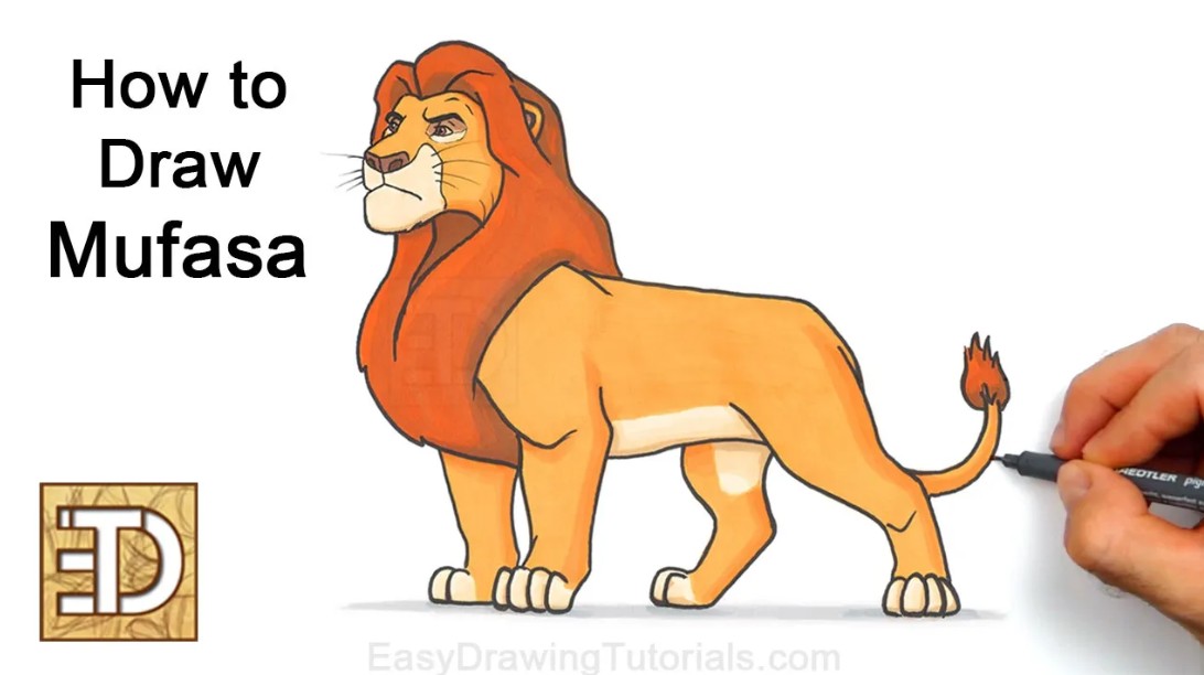 How to Draw Lion King Mufasa Final