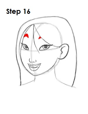 How to Draw Mulan Step 16 Draw Mulan Step 16