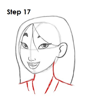 How to Draw Mulan Step 17 Draw Mulan Step 17
