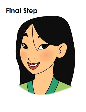 How to Draw Mulan Final Step Draw Mulan Final Step