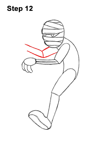 How to Draw Cartoon Mummy Halloween 12