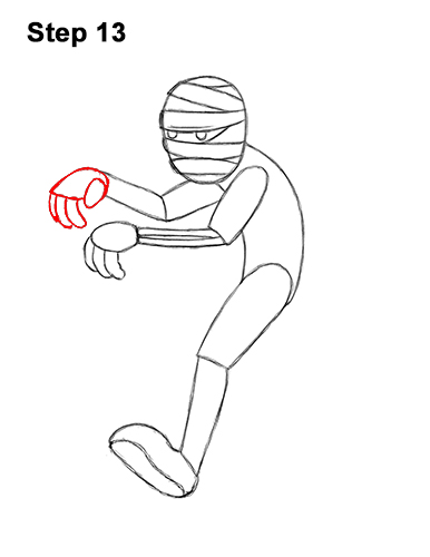 How to Draw Cartoon Mummy Halloween 13