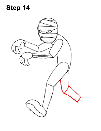 How to Draw Cartoon Mummy Halloween 14