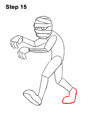 How to Draw Cartoon Mummy Halloween 15