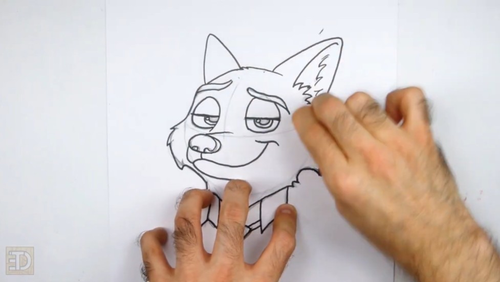 How to Draw Zootopia Nick Wilde Shirt and Tie