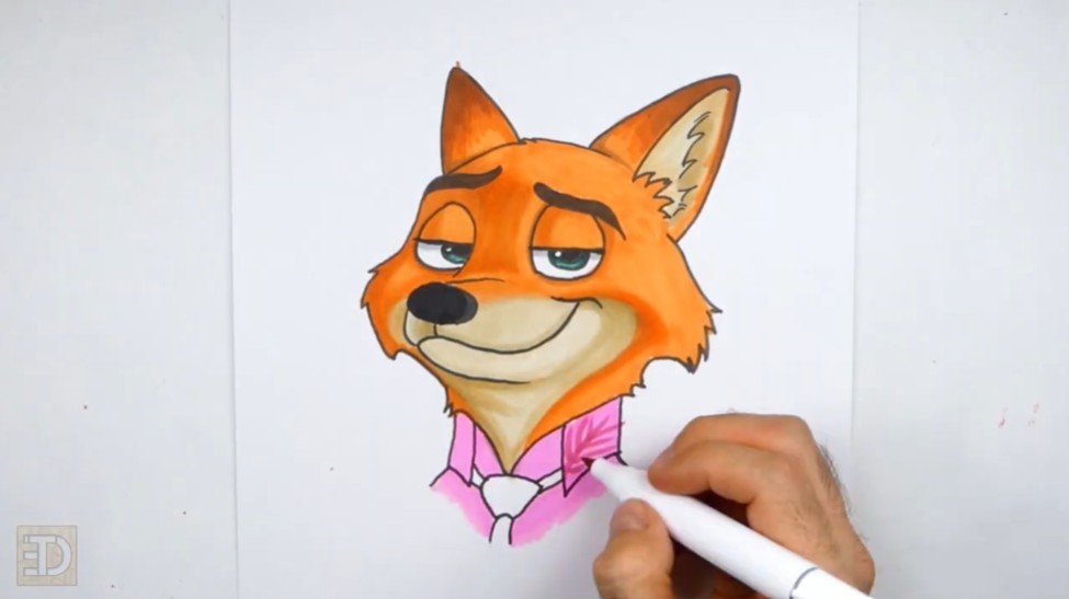 How to Draw Zootopia Nick Wilde Clean Lines