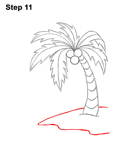 Draw Cartoon Palm Tree Island 11 How to Draw Cartoon Palm Tree Tropical Island Beach 11