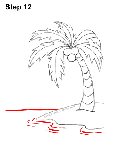 Draw Cartoon Palm Tree Island 12 How to Draw Cartoon Palm Tree Tropical Island Beach 12