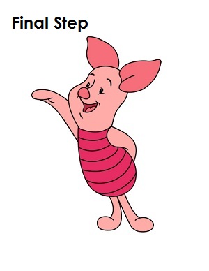 How to Draw Piglet Final Step Draw Piglet Step Last