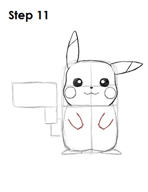 Draw Pikachu Step 11 Draw Pikachu Step 11
