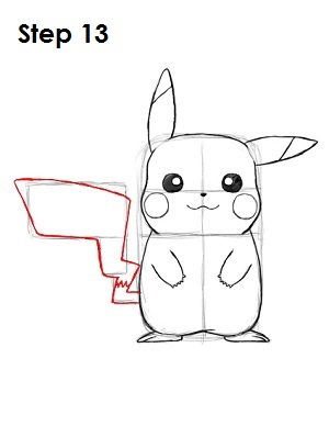 Draw Pikachu Step 13 Draw Pikachu Step 13