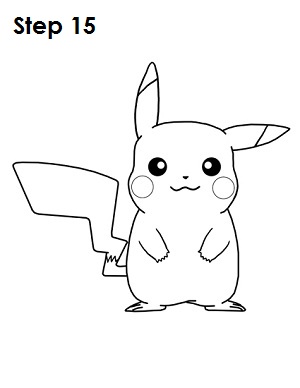 Draw Pikachu Step 15 Draw Pikachu Step 15