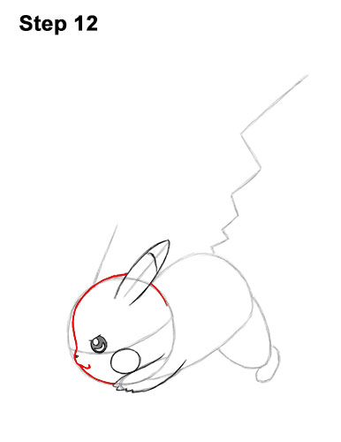 How to Draw Pikachu Pokemon Side Lightning Rod Attack Fight Battle Bold 12