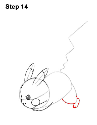 How to Draw Pikachu Pokemon Side Lightning Rod Attack Fight Battle Bold 14