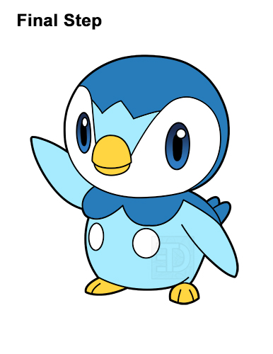 How to Draw Piplup Pokemon Full Body