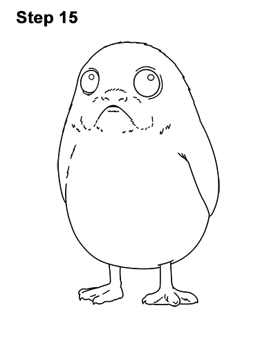 Draw Porg Star Wars 15 How to Draw Cute Porg Star Wars Episode VIII Last Jedi 15