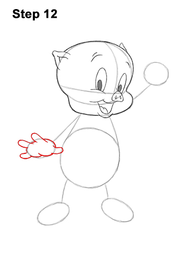 How to Draw Porky Pig Full Body Looney Tunes 12