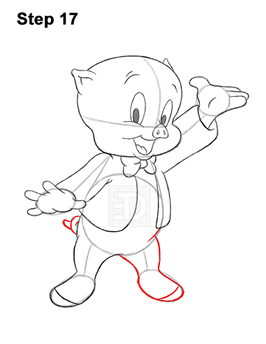 How to Draw Porky Pig Full Body Looney Tunes 17