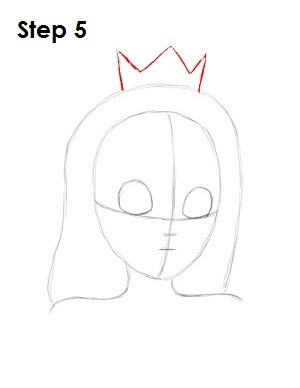Draw Princess Peach Step 5 Draw Princess Peach Step 5