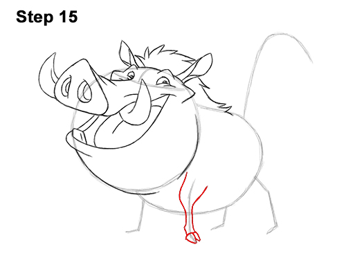 Draw Pumbaa Lion King 15 How to Draw Pumbaa Pumba Pig Warthog Lion King Disney 15