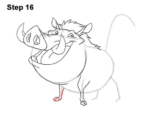 Draw Pumbaa Lion King 16 How to Draw Pumbaa Pumba Pig Warthog Lion King Disney 16