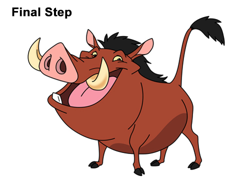 Draw Pumbaa Lion King How to Draw Pumbaa Pumba Pig Warthog Lion King Disney