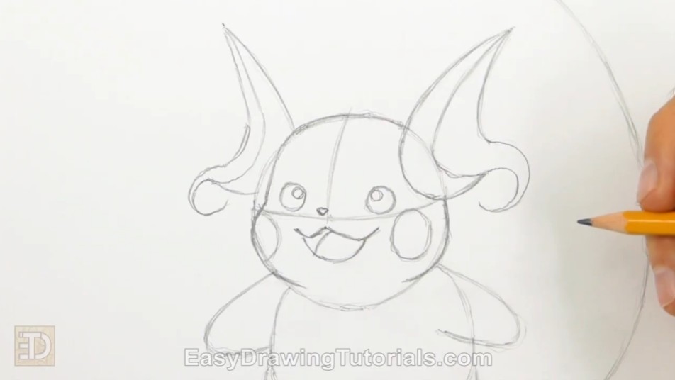 How to Draw Raichu Facial Details