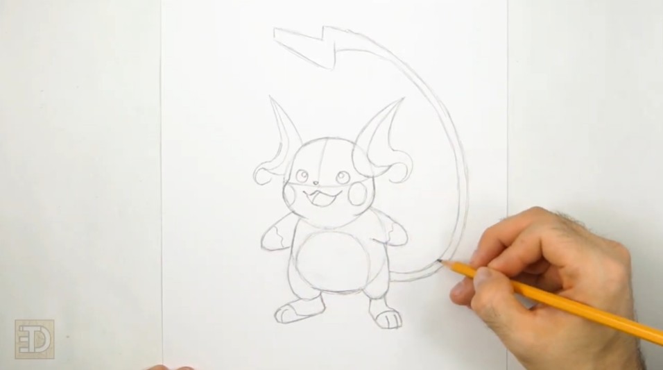 How to Draw Raichu Tail and Stomach