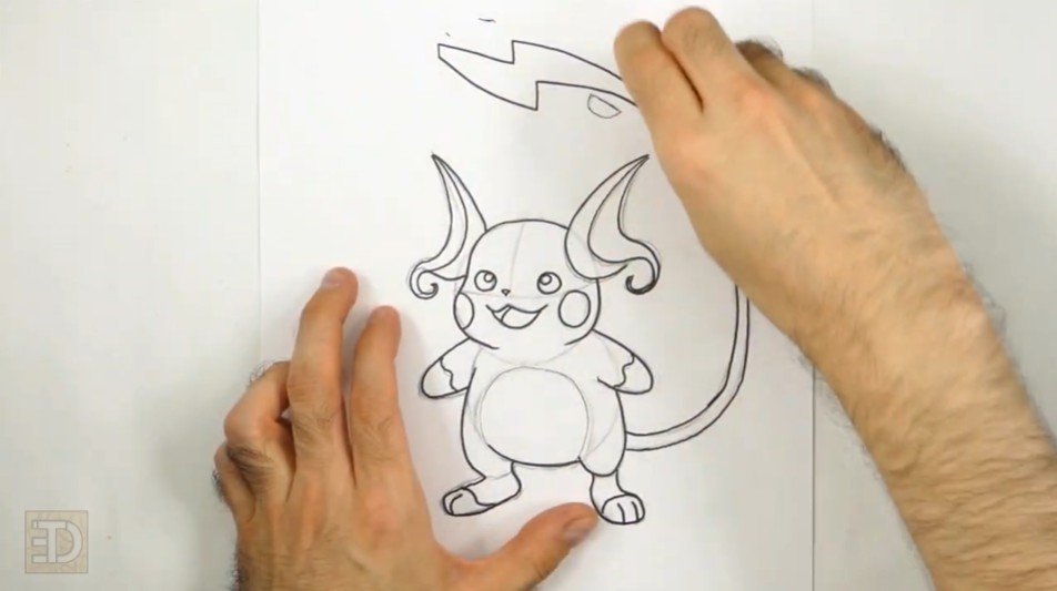 How to Draw Raichu Inking