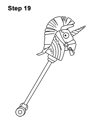 How to Draw Fortnite Rainbow Smash Pickaxe Unicorn 19