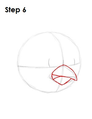 Draw Red Angry Bird Step 6