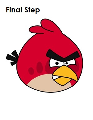 Draw Red Angry Bird Completed Drawing