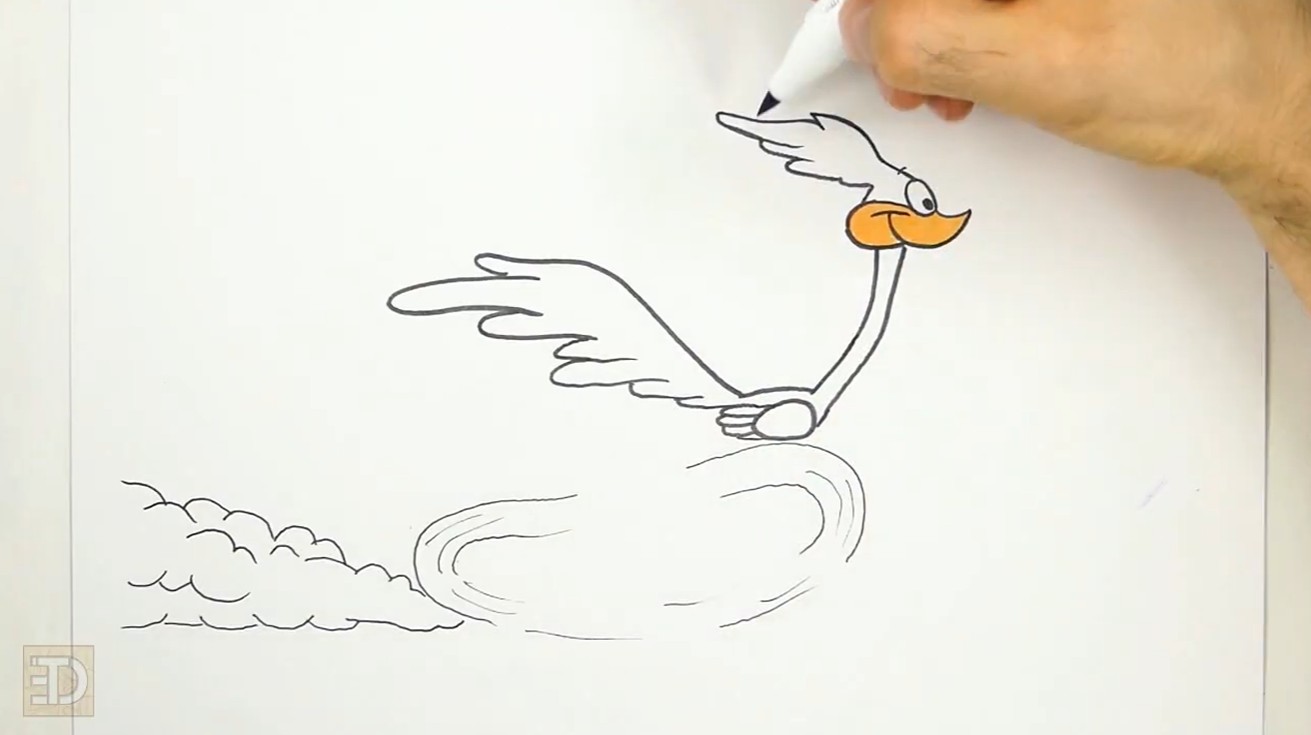 How to Draw Roadrunner Wing Tail and Dust Cloud