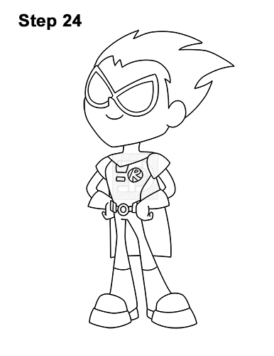 How to Draw Robin Teen Titans Go Full Body 25