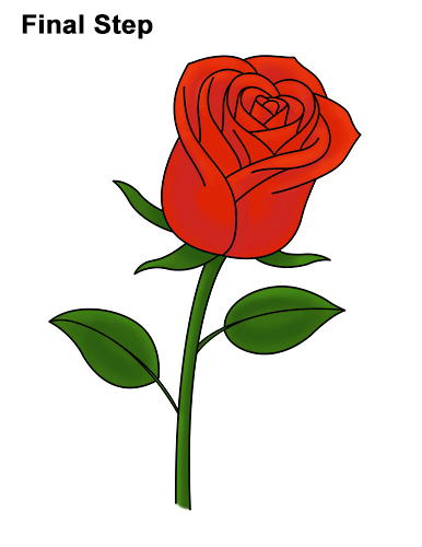 How to Draw a Red Rose