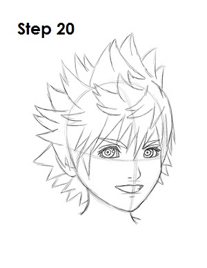 How to Draw Roxas 20 How to Draw Roxas Step 20