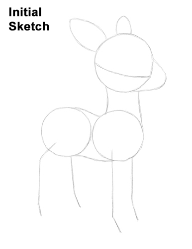 Draw Rudolph the Red-Nosed Reindeer sketch