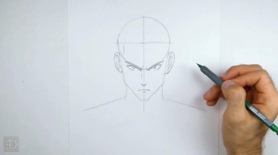 How to Draw Saitama Nose, Mouth, and Ears