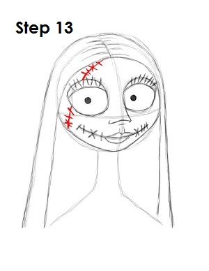 How to Draw Sally Step 13 How to Draw Sally Step 13