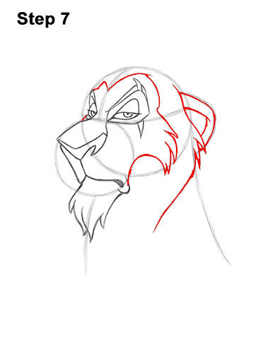 Draw Scar Lion King 7 How to Draw Disney Villain Scar 7