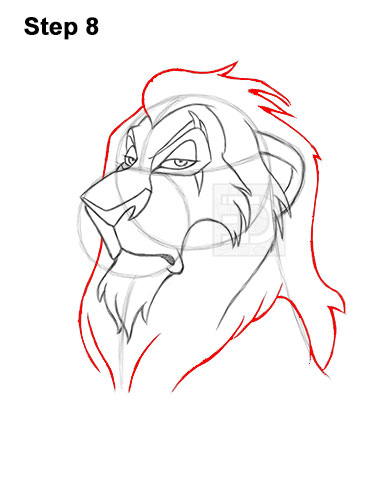 Draw Scar Lion King 8 How to Draw Disney Villain Scar 8